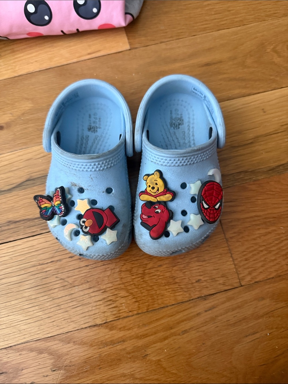 CROCS Light Blue Kids Clogs with Character Jibbitz